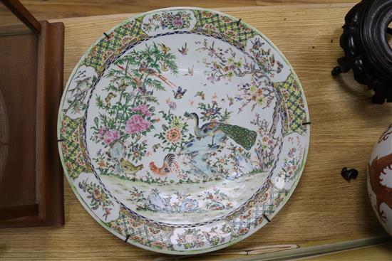A Chinese famille rose charger diameter 41cm (a.f.)